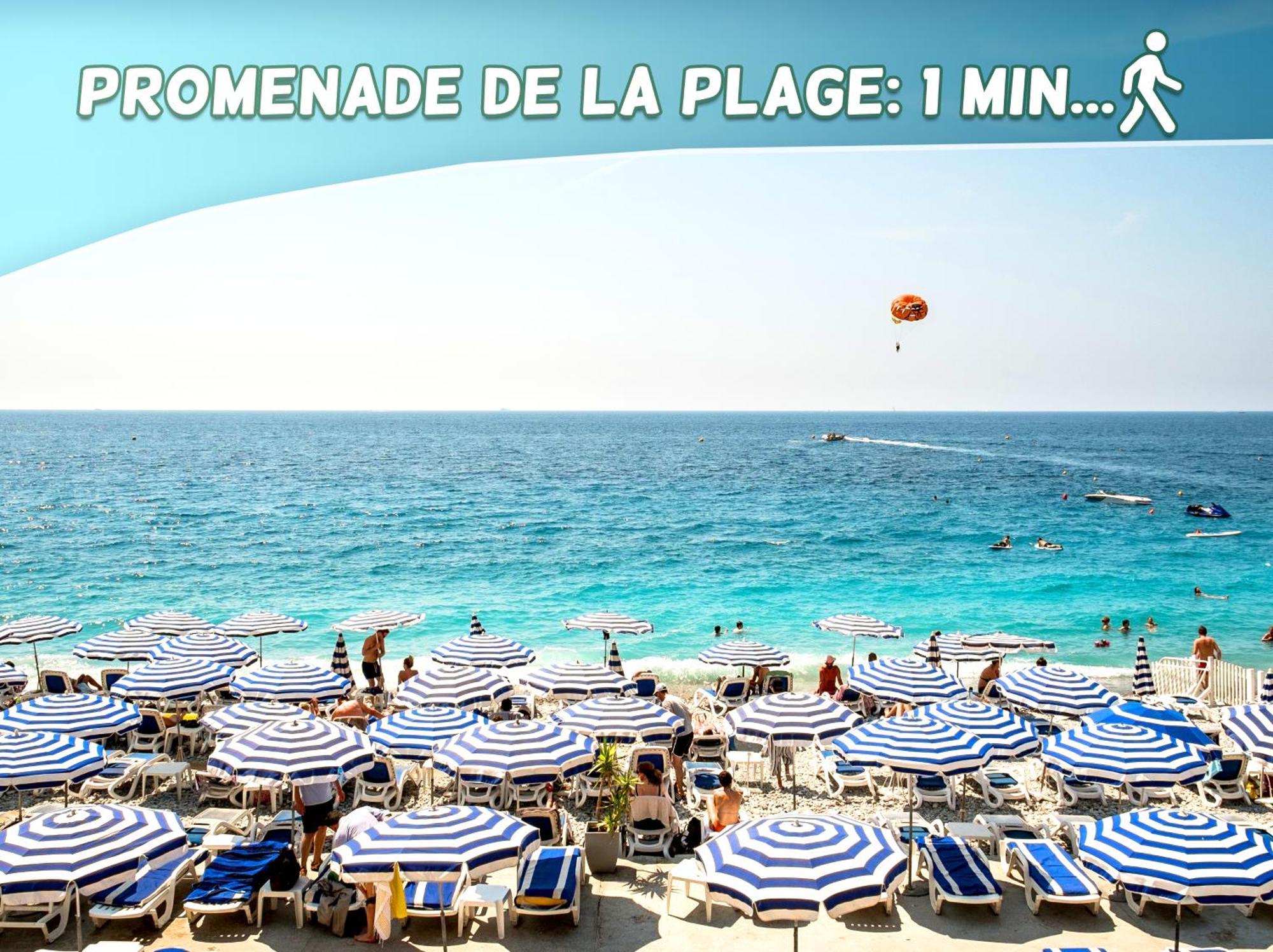 1 Min To The Beach Apartment - Kitchen - Tramway - Air Conditioner - Wifi - Promenade Des Anglais Ницца Экстерьер фото